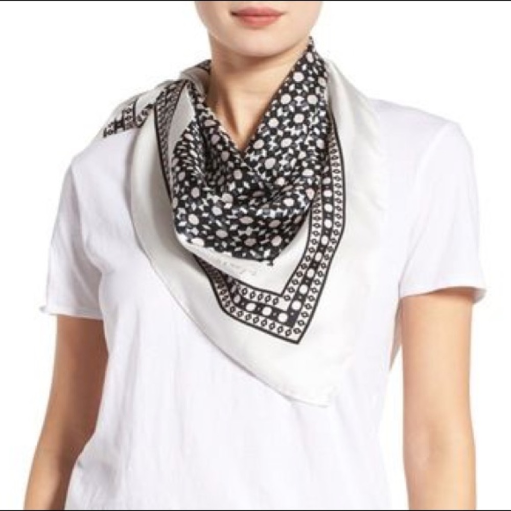 ISO Kate Spade Floral Tile Silk Scarf 🌸